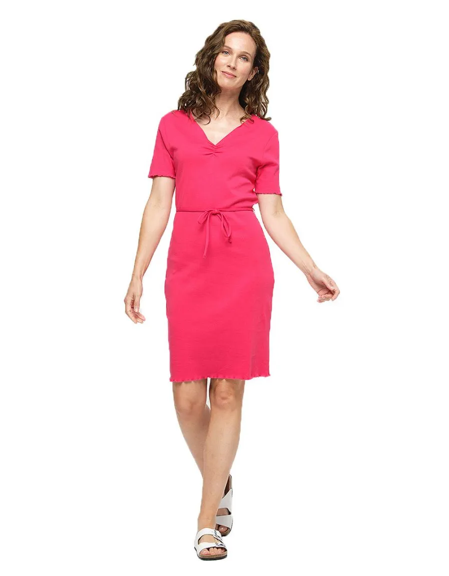 Fuchsia 100% Cotton Dress - Dresses & Skirts
