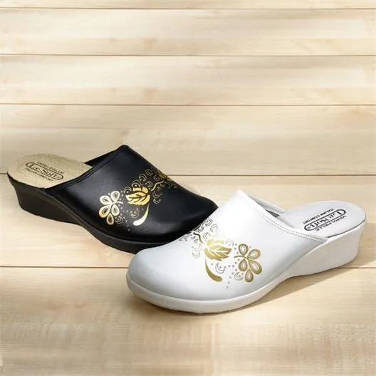 Printed Leather Clogs