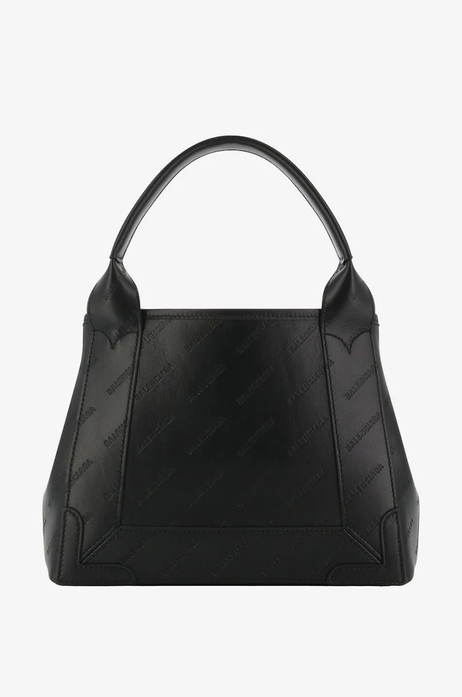 Sac cabas en cuir logos all-over Navy XS