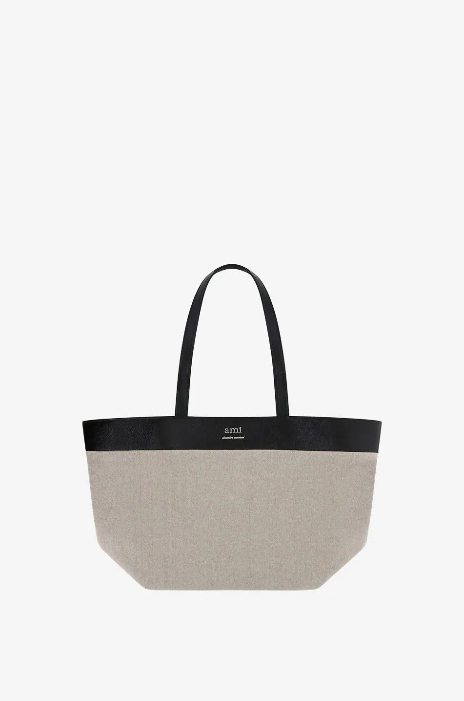 Sac cabas en lin et cuir craquelé Maxi Est Ouest Ami
