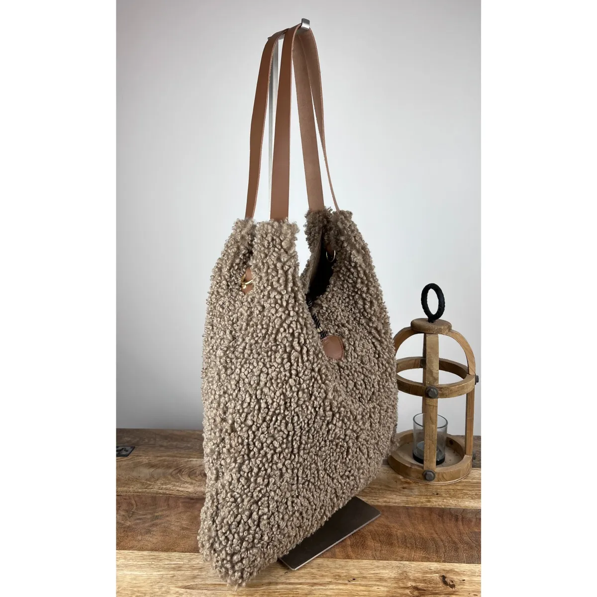 Sac cuir et bouclette bohème
