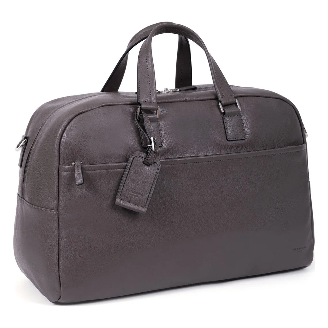 Hexagona Duo Taupe Leather Travel Bag - Men's Travel Bag on MenCorner