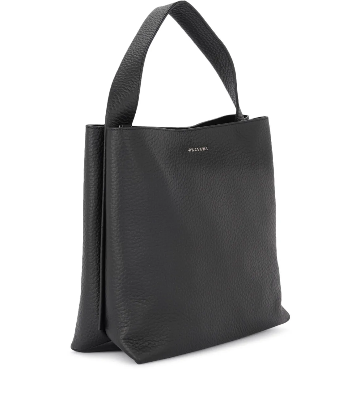 Sac porté épaule Orciani Jackie en cuir grainé noir