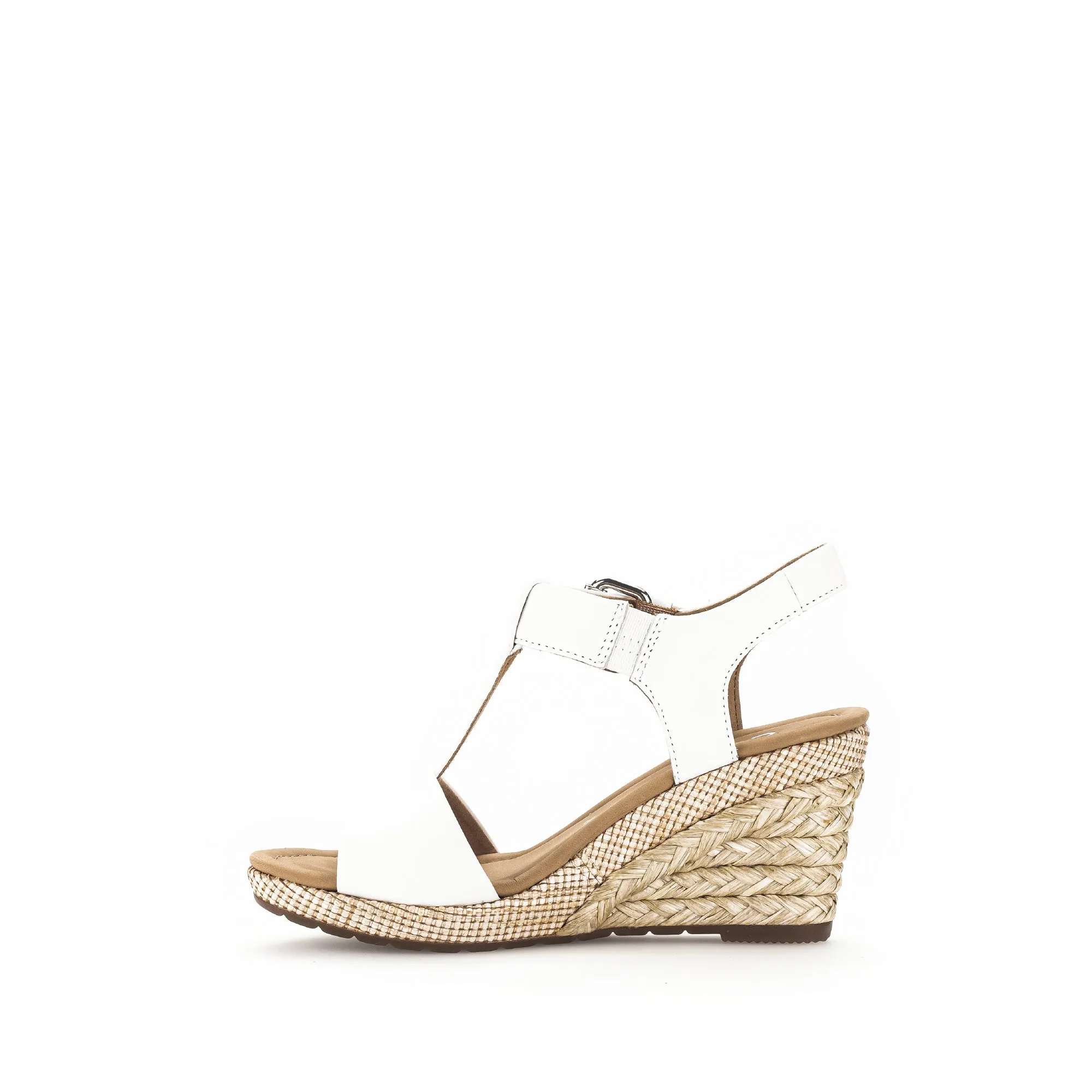 Sandales blanches en cuir grainé