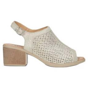 Ajouré Filippo beige/or DS4475 d'or leather sandals.
