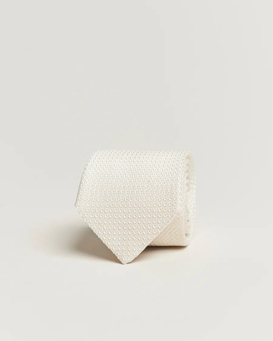 Silk Grenadine 8 cm Tie White