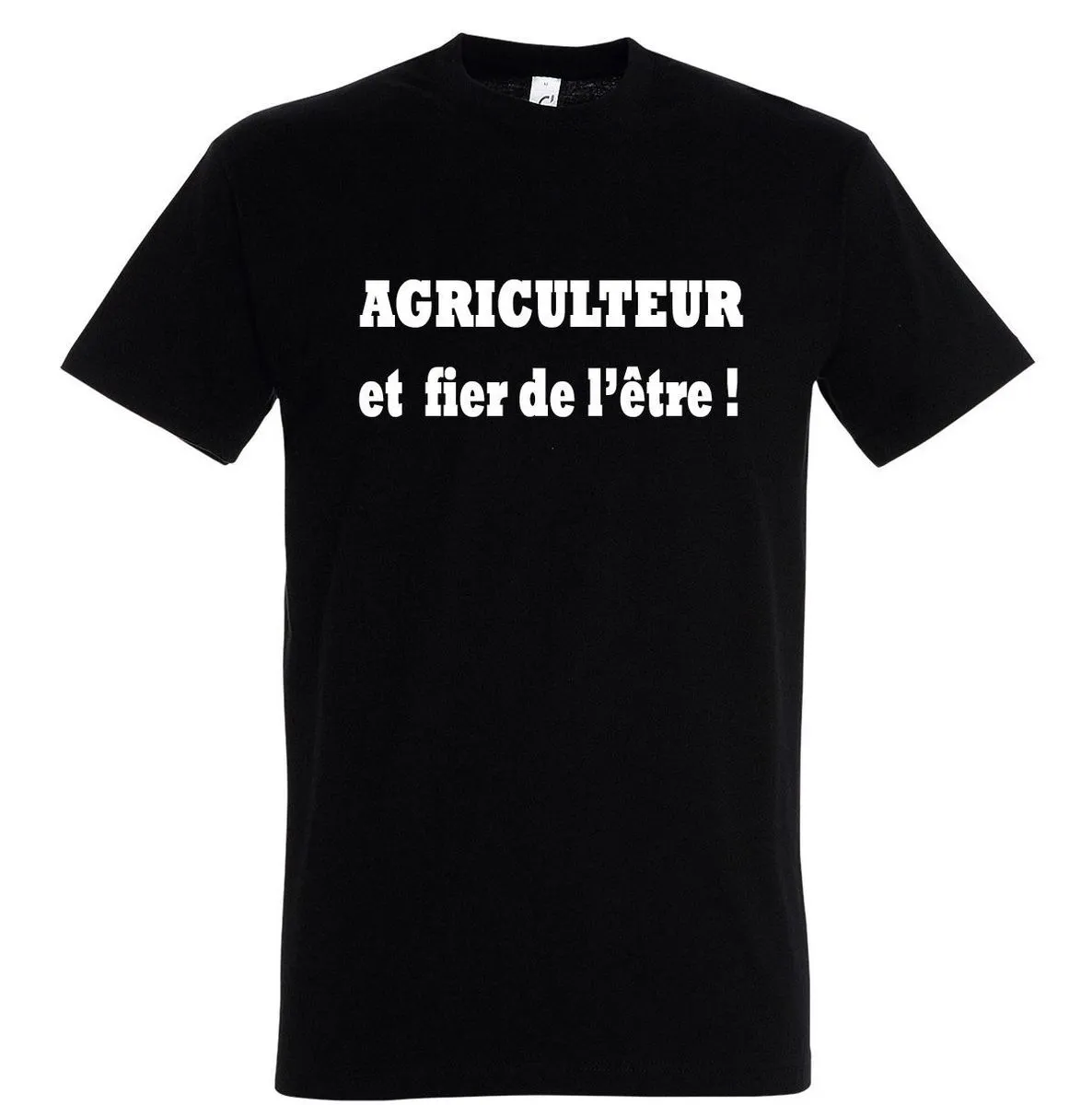 T-shirt homme manches courtes - Agriculteur et fier de l'être - Noir 