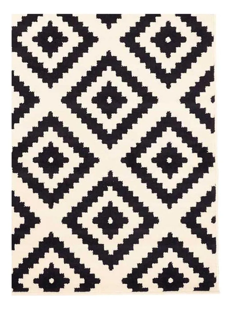 Tapis salon ORMA en polypropylène Fait en Europe Exclusivité BAË DÉCO - Noir
