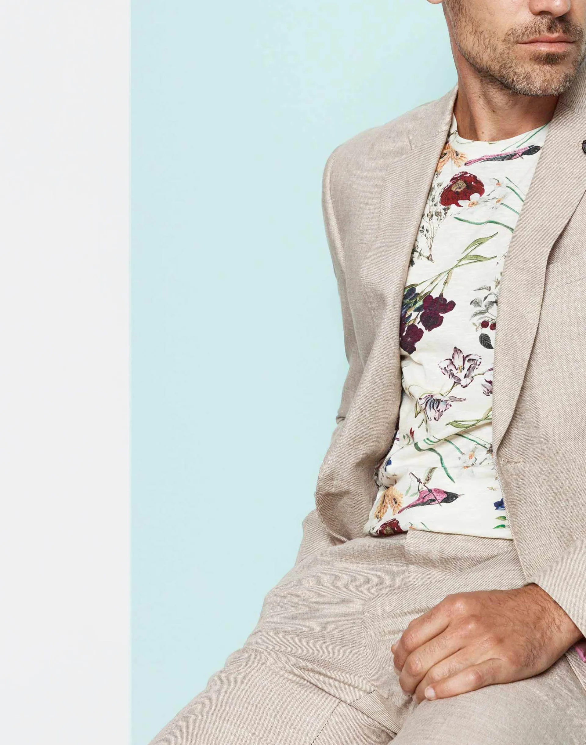 Veste coton et lin beige Liverpool