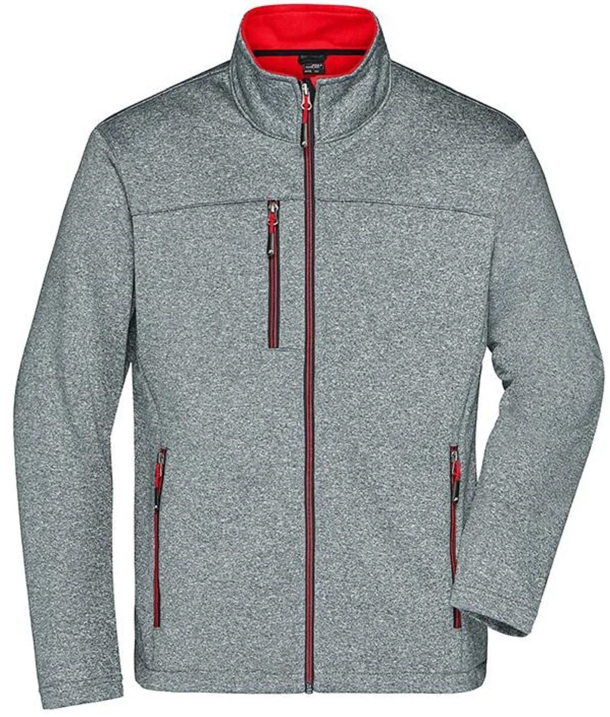 Softshell Jacket for Men - JN1148 - Charcoal Grey and Red
