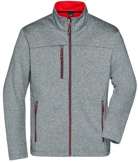 Softshell Jacket for Men - JN1148 - Charcoal Grey and Red