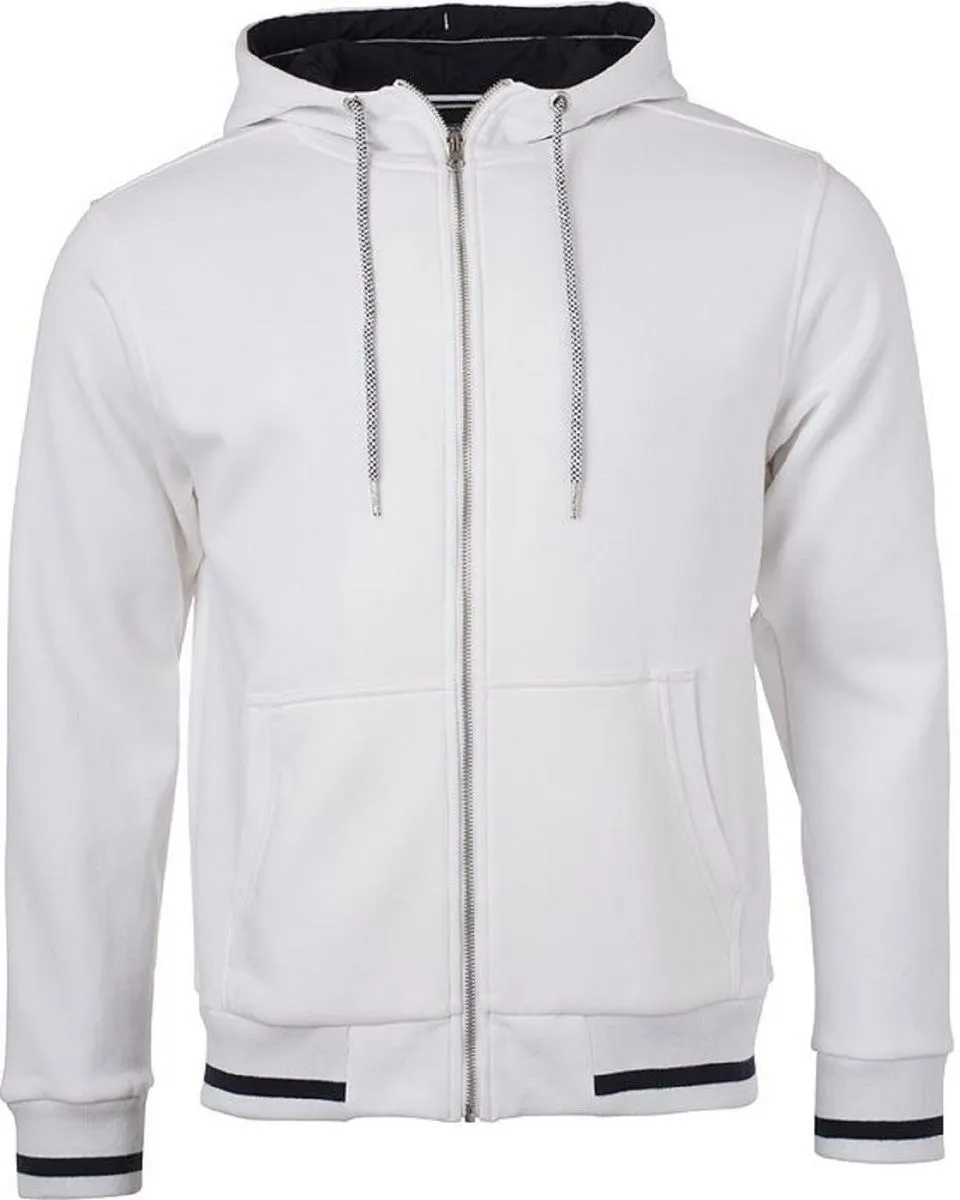 Stylish Hooded Zip-Up Sweatshirt - Men - JN776 - White