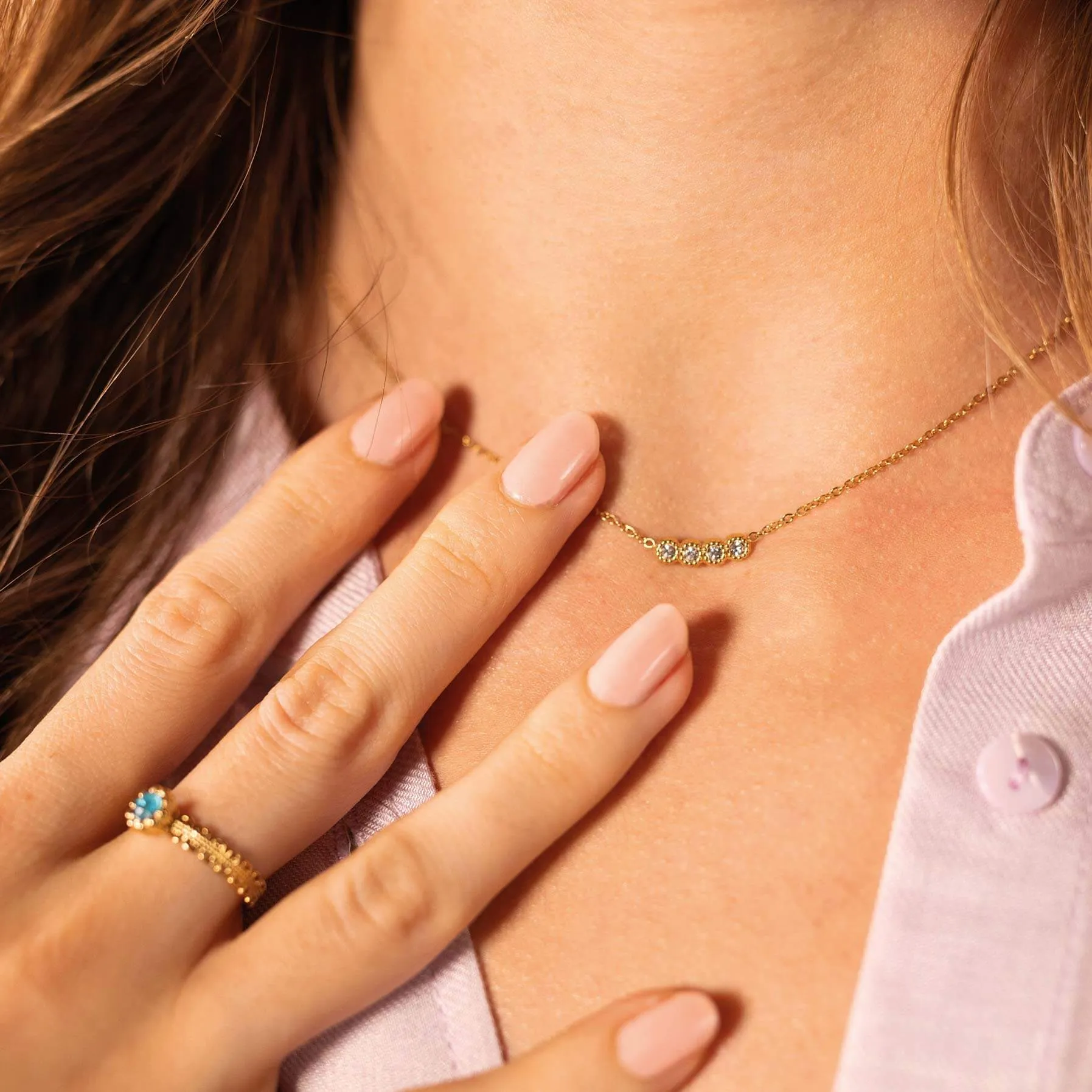 White Zircon Comet Necklace